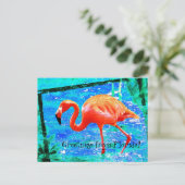 Funky roze Florida flamingo briefkaart (Staand voorkant)