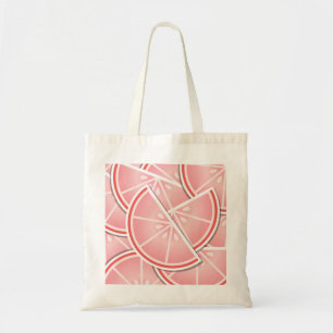 Funky roze grapefruitwiggen tote bag