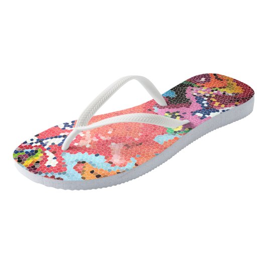 Funky Roze Pastel Abstract Flip Flops Sandalen (Schuin)