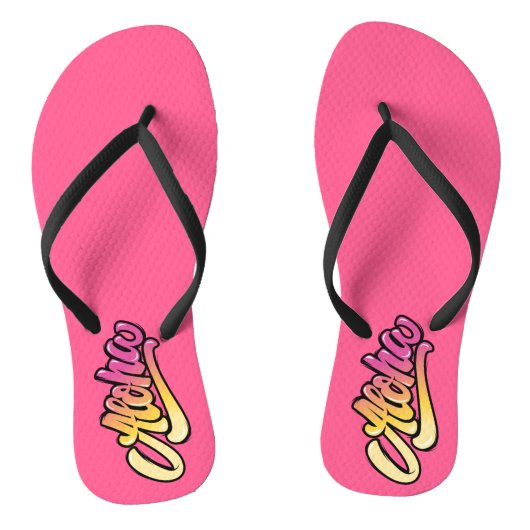 Funky Roze Roze Aloha Strand Teenslippers (Voetbed)