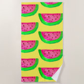 Funky roze watermeloen strandstijl strandlaken (Voorkant)