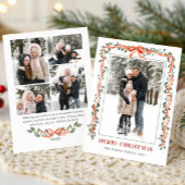 Funky Sage Green Christmas Bow Ribbon 5 Photo Feestdagenkaart