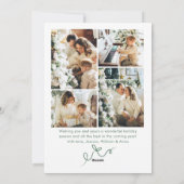 Funky Sage Green Christmas Bow Ribbon 5 Photo Feestdagenkaart (Achterkant)