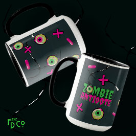 Funky Schattige Funny Ghoulish Zombie Antidote Pun Mok