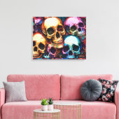 Funky Schedels Canvas Afdruk (Insitu (Woonkamer))