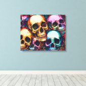 Funky Schedels Canvas Afdruk (Insitu (Houten vloer))