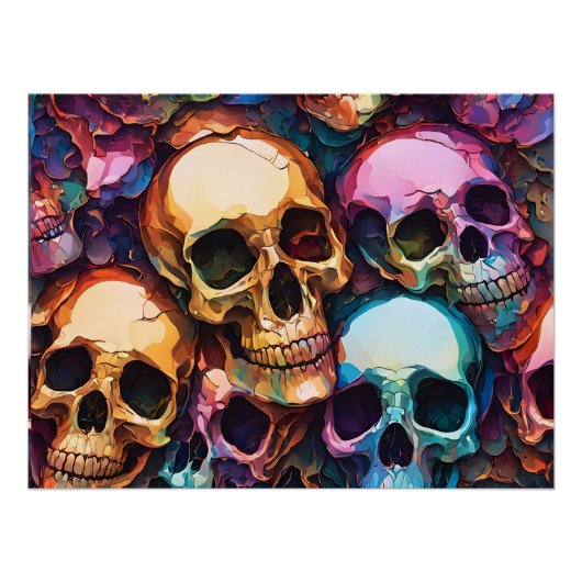 Funky Schedels Perfect Poster (Voorkant)