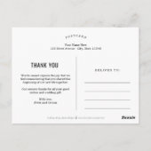 Funky Schrijven BEWERKBARE KLEUR Dank u Briefkaart (Achterkant)