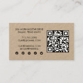 Funky Script Chic Kraft Bestellen Dank je minimale Visitekaartje (Achterkant)