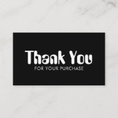 Funky Script Chique B&W Bestellen Dank u voor mini Visitekaartje (Voorkant)