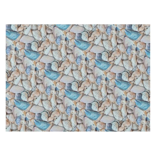 Funky Sea Shells Holiday Seaside Pattern Tafelkleed (Voorkant (Horizontaal))
