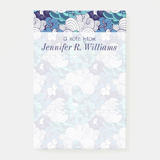 Funky Seashell Pattern | Jouw namen toevoegen Post-it® Notes (Voorkant)