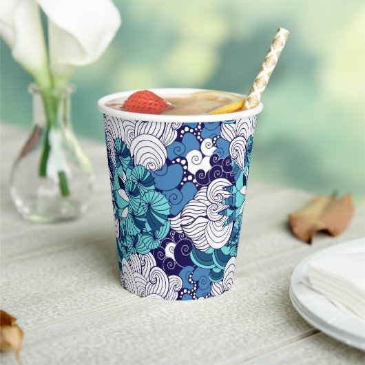 Funky Seashell Pattern Papieren Bekers (Insitu)