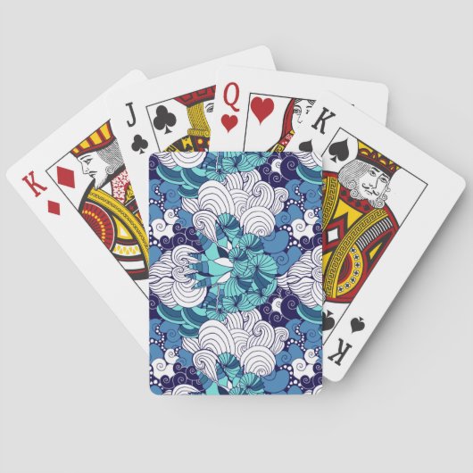 Funky Seashell Pattern Pokerkaarten (Achterkant)