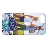 Funky Seashell Pattern| Uw foto en monogram Case-Mate iPhone Case (Achterkant (Horizontaal))