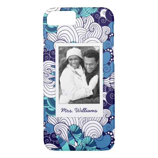 Funky Seashell Pattern | Uw foto en naam Case-Mate iPhone Case (Achterkant)