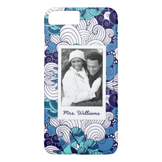 Funky Seashell Pattern | Uw foto en naam Case-Mate iPhone Case (Achterkant)