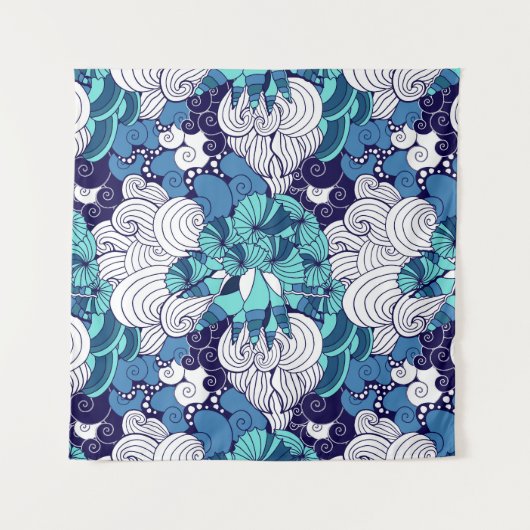 Funky Seashell Pattern Wandkleed (Voorkant)