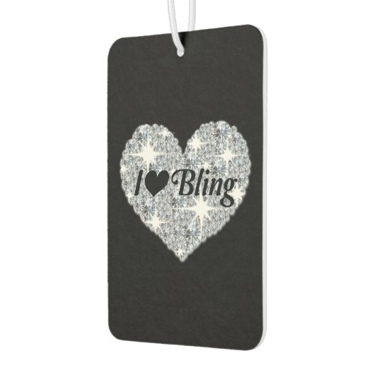 Funky Silver 'I Love Bling' citeert diamanten hart Luchtverfrisser (Links)