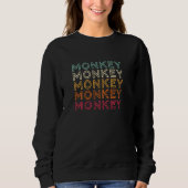 Funky Singe Ape Gorilla Retro Monkey Pullover (Devant)