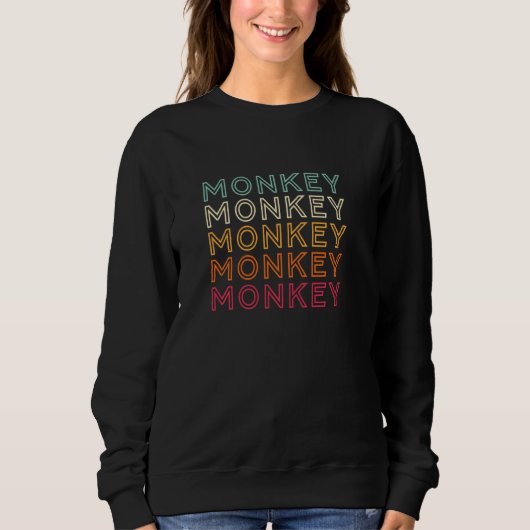 Funky Singe Ape Gorilla Retro Monkey Pullover (Devant)