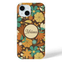 Funky Sixties Retro Flower Power in Brown