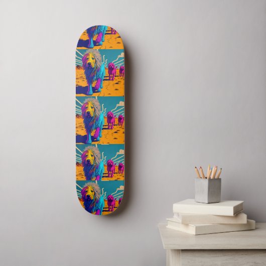Funky Skateboard pour Amoureux de les chiens (Art mural)