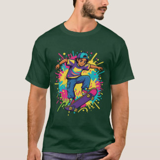 Funky Skater Boy Grafische T-Shirt