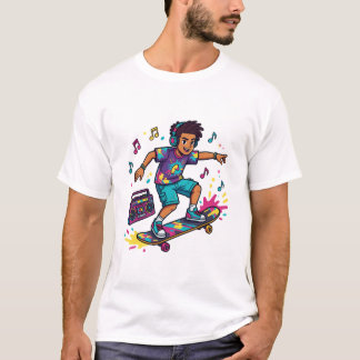 Funky Skater Boy Grafische T-Shirt