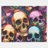 Funky Skulls Fleece Deken (Voorkant (Horizontaal))
