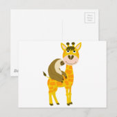 Funky Sloth Riding a Giraffe Cartoon Briefkaart (Voorkant / Achterkant)