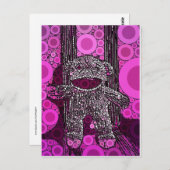 Funky Sock Monkey Circles Bubbles Pop Art Briefkaart (Voorkant / Achterkant)