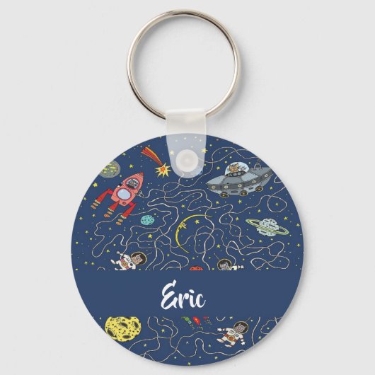 Funky space cats sleutelhanger (Voorkant)