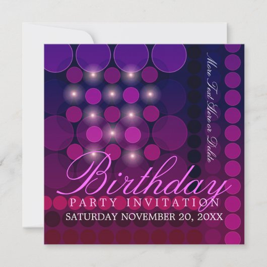 Funky Sparkle Disco Party Anniversaire Invitations (Devant)