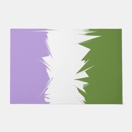 Funky Spiky ZigZag Abstracte Genderqueer Pride Fla Deurmat (Voorkant)