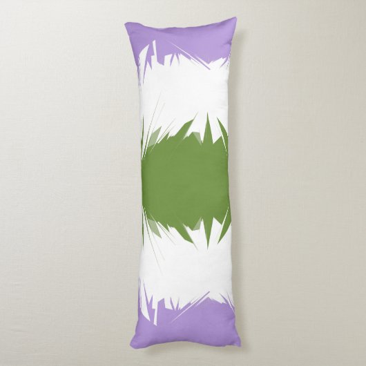 Funky Spiky ZigZag Abstracte Genderqueer Pride Fla Lichaamskussen (Achterkant (Verticaal))