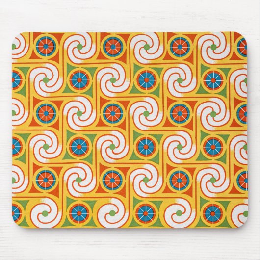 Funky Spiral 1970s Retro Mode Swirl Muismat (Voorkant)