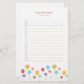 Funky Spring Flowers om lijst te doen Briefpapier (Voorkant / Achterkant)