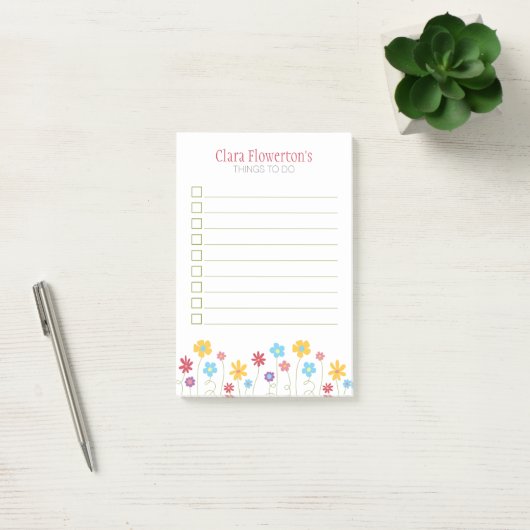 Funky Spring Flowers om lijst te doen Post-it® Notes (Kantoor)