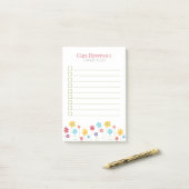 Funky Spring Flowers om lijst te doen Post-it® Notes (Op bureau)