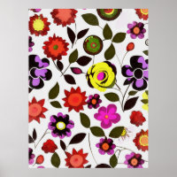 Funky Spring Flowers Seventies Style