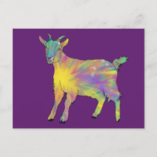 Funky Starburst Geit Kleurrijk Schattig Dieren Kun Briefkaart