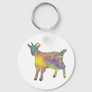 Funky Starburst Geit Kleurrijk Schattig Dieren Kun Sleutelhanger