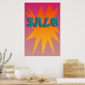 Funky Starburst Sale Sign. Poster (Keuken)