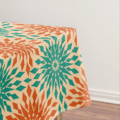 Funky Starburt Blauwgroen en Oranje design Tafelkleed (Voorbeeld)