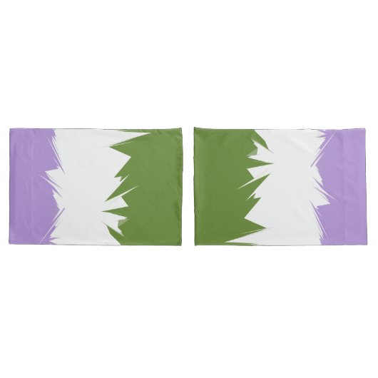 Funky Stijlige ZigZag Abstract Genderqueer Pride V Kussensloop (Achterkant-Set)