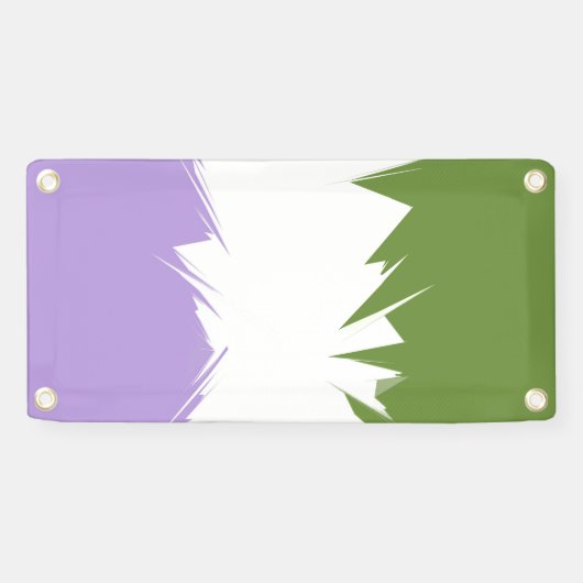 Funky Stijlige ZigZag Abstract Genderqueer Pride V Spandoek (Horizontaal)