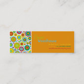 Funky Stippen Oranje Mini Visitekaartje (Voorkant)