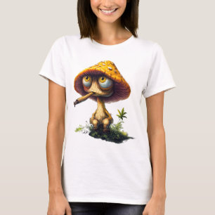 Funky Stoned Paddenstoel Cartoon T-Shirt