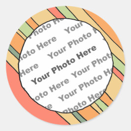 Funky Stripes Custom Photo Sticker